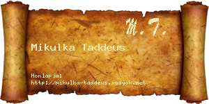 Mikulka Taddeus névjegykártya